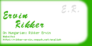 ervin rikker business card